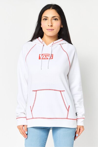 Vans Women Embroidered Logo Long Sleeve Hoodies, White