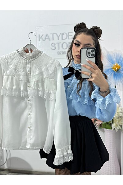 KATYDEA STORE Special shirt with bow and pearls RAMONA