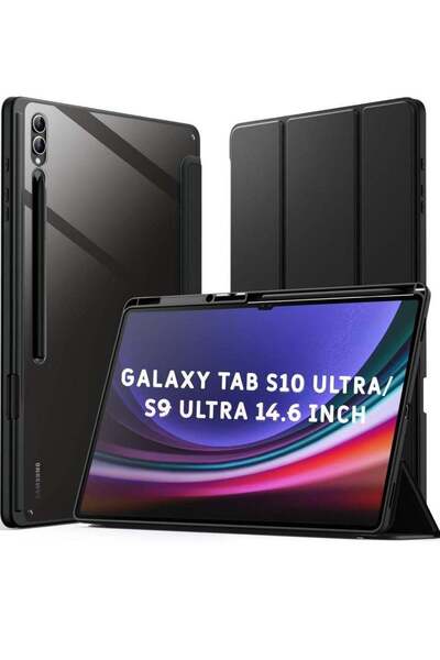 HYX Case for Samsung Galaxy Tab S10 Ultra / Tab S9 Ultra 14.6-Inch - Clear PC Back, S Pen Holder,