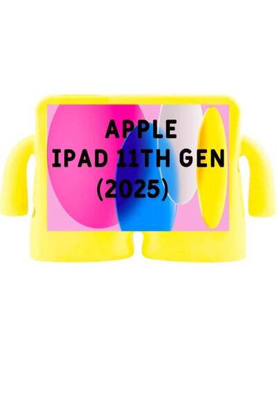 HYX غطاء حماية ثلاثي الأبعاد للأطفال من إسفنج EVA مقاوم للصدمات لجهاز Apple iPad 11th Gen 11-inch (2025) - أصفر
