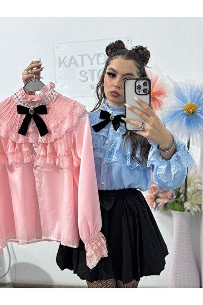 KATYDEA STORE Special shirt with bow and pearls RAMONA