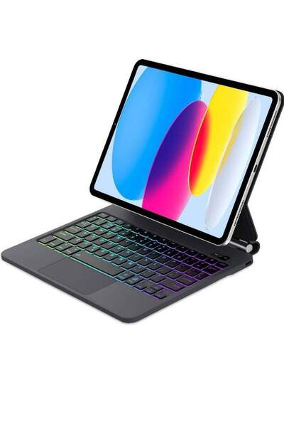 HYX Magic Keyboard Case for iPad 11th (A16) 2025 / 10th Gen 10.9 inch Backlit Trackpad - Black