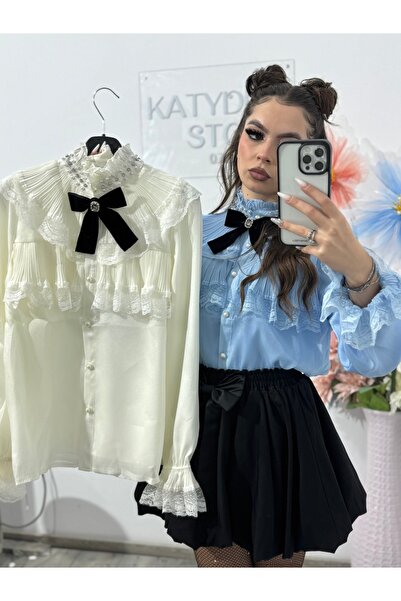 KATYDEA STORE Special shirt with bow and pearls RAMONA