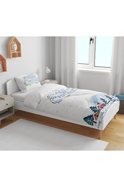 Erays Home New Year Merry Christmas Patterned 3D Digital Printed Single Duvet Cover Set Sleeping Set