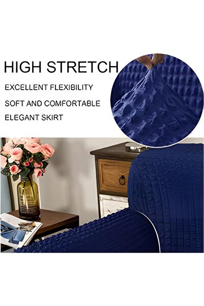 Bukela Sofa Cover Set, 4-piece 7-seater (Dark Blue)