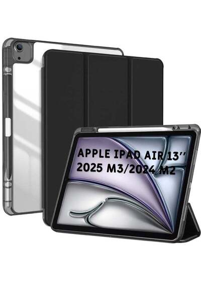 HYX Case for iPad Air 13 Inch (2025 M3 / 2024 M2) with Pencil Holder, Clear Back, Auto Wake/Sleep