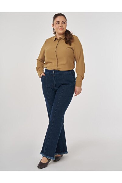 Kayra Çima Stitched Denim Trousers Navy Blue