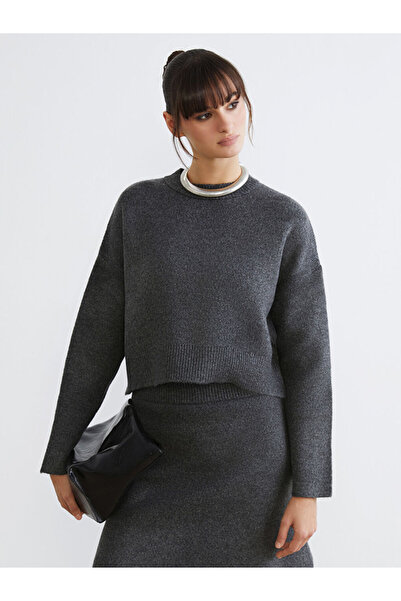 LC Waikiki Rmz Gi̇yi̇m Farkiyla Zero Roba Collar Loose Fit Women's Knitwear S...