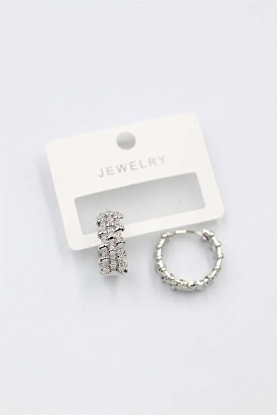 toyigoo Jewelled Hoop Earrings - Silver