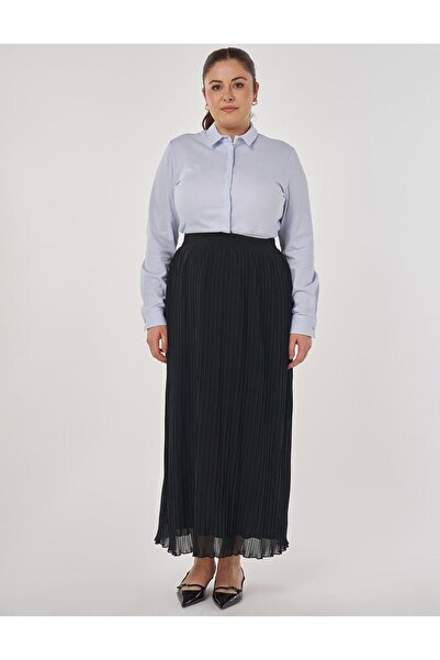 Kayra Πλισέ φούστα σιφόν μαύρη