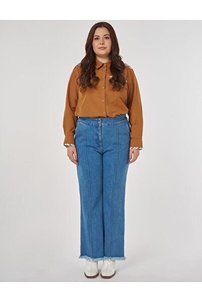 Kayra Çima Stitched Denim Trousers Blue