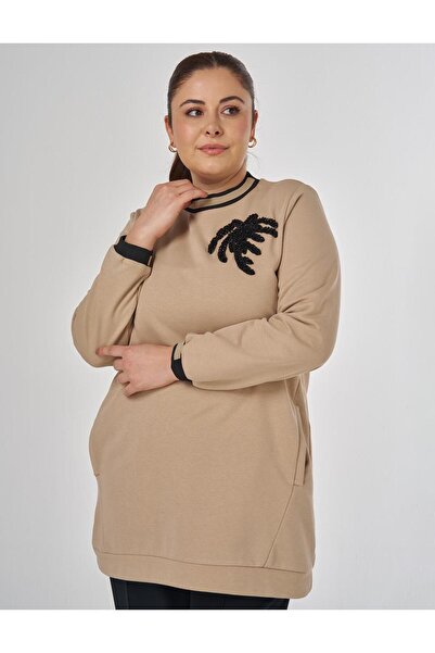 Kayra Φούτερ Scuba με ρίγες αντίθεσης Μπεζ