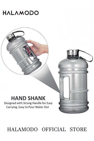 HALAMODO Half Gallon Big Water Bottle, 2.2L/73 OZ Large Leak Proof Sports Jug with Handle, Huge BPA Free