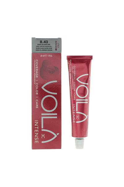 OEM Intercosmo, Voil�� 3C Intense, Permanent Hair Dye, 8.43 Light Copper Golden Blonde, 60 ml