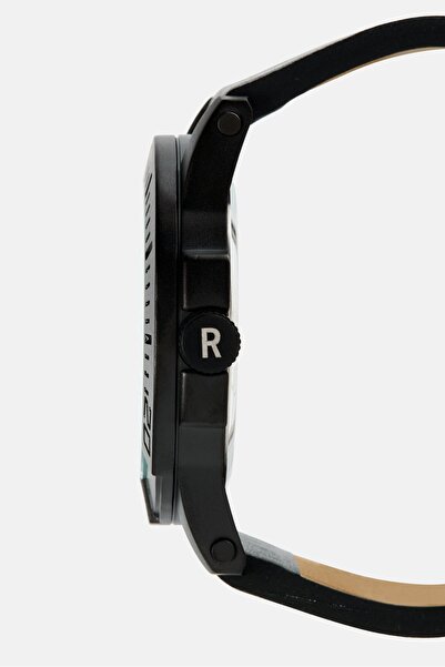 Kenneth Cole Reaction Men KRWGB7008102 Leather Analog Watch 45 mm, Black