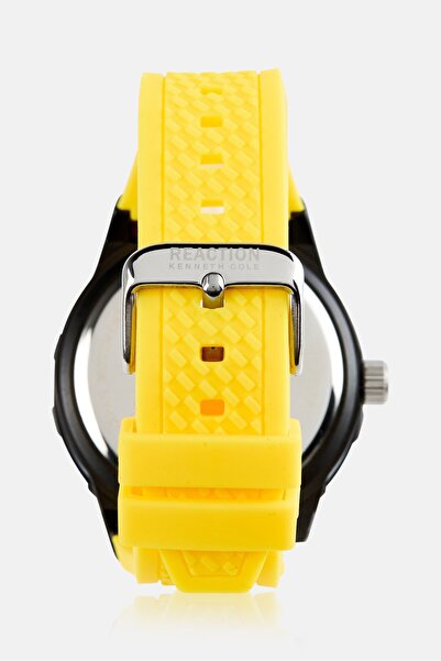 Kenneth Cole Reaction Men KRWGM7008005 Silicone Analog Watch 48 mm, Yellow