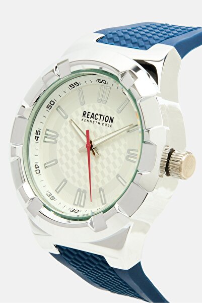 Kenneth Cole Reaction Men KRWGM7008001 Silicone Analog Watch 50 mm, Navy