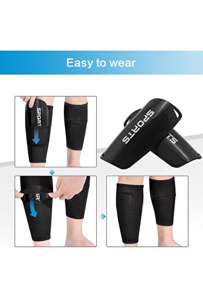 Bukela Soccer Shin Guards for Kids Youth Leg Compression Sleeve EVA Cushion Protection
