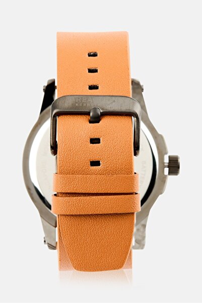 Kenneth Cole Reaction Men KRWGB7008101 Leather Analog Watch 45 mm, Tan