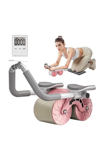 Bukela بكرة تمرين البطن مع مؤقت وعجلة ارتداد تلقائية مع وسادة للركبة