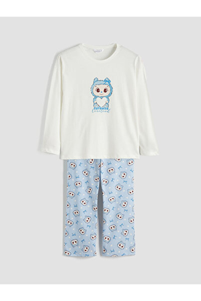 LC Waikiki Pijamale de damă cu imprimeu cu decolteu crew