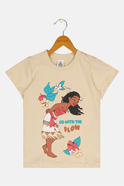 Disney Kids Girl Short Sleeve Princess Top, Beige
