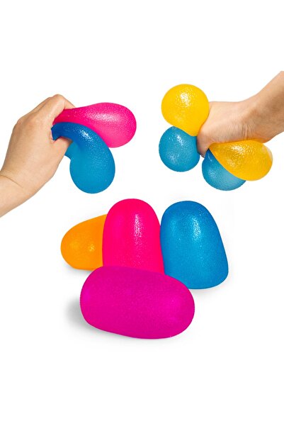 Lullaxx Soft sensory squeeze toy with super strong squeezing power, suitable for children 3.7 inches (blue)