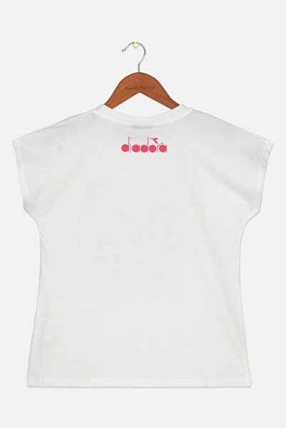 Diadora Kids Girl Crew Neck Short Sleeve Printed T-Shirts, White