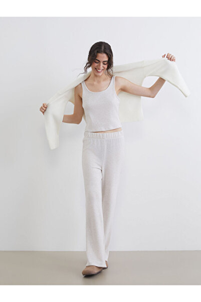 LC Waikiki Lcw Dream Ecru U-Neck Women's Pajama Set