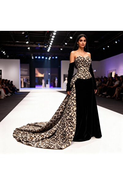Generic Dior Beirut Dress - Luxurious Leopard Print Jacquard Wool - Dramatic Flared Design That Steals the Show