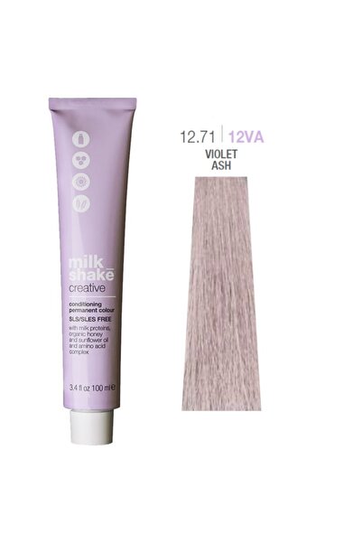 OEM Milk Shake, Creative, SLS/SLES-Free, Permanent Hair Dye, 12.7112VA Violet Ash, 100 ml