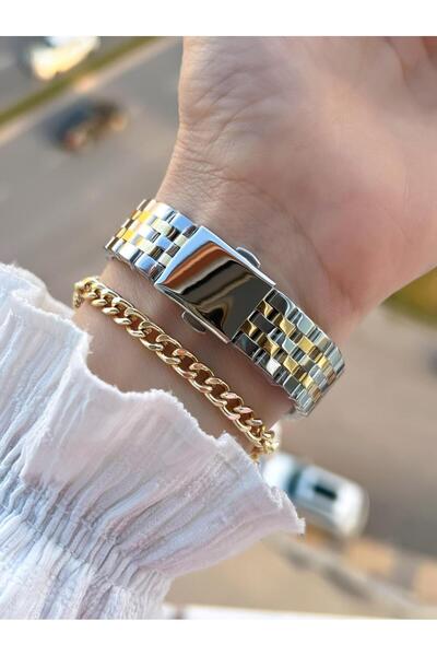 Ferrucci Roman Numeral Steel Cord 2 Years Warranty 3 Atm Women Wristwatch+Bracelet Fy.03477.3