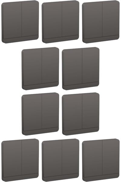 SCHNEIDER RACO AvatarOn 2 Gang 2 Way Switches 250V 16Amps (10, Dark Grey)