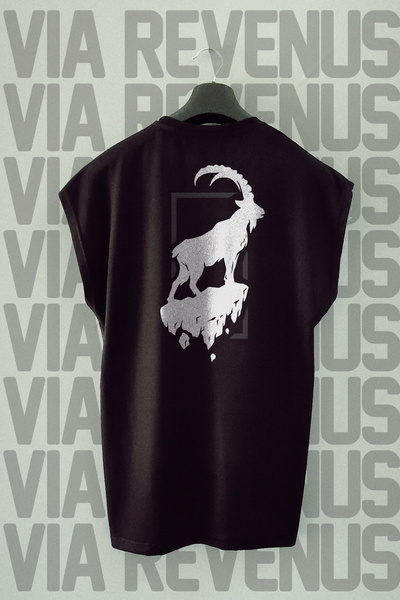 Vordevia Αθλητικό μπλουζάκι GOAT Back με τύπωμα Zero Sleeve 100% βαμβάκι