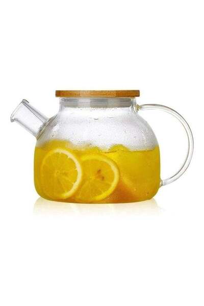 Arabest غلاية ماء باردة مصنوعة من زجاج البورسليكات العالي وغطاء من الخيزران، ...