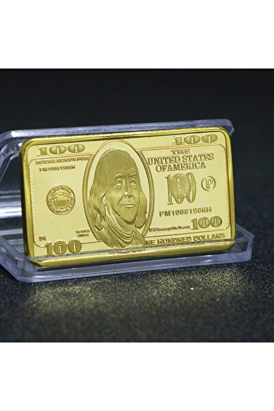 Choice 1pc 1pcs USA 100 Dollar Bullion 24k Gold Bar American Metal Coin Golden Bars USD With Gif