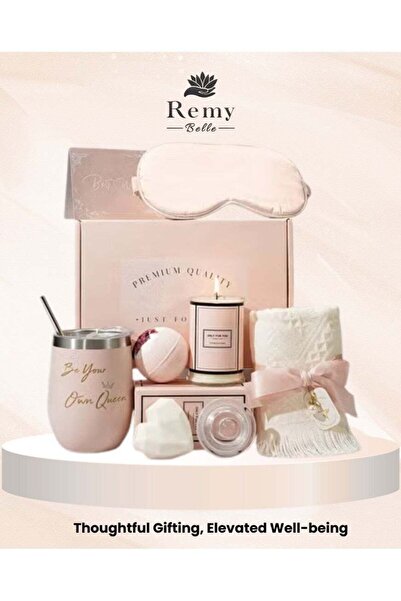Remy Belle سلة هدايا للنساء - صندوق عناية سبا مريحة من 9 قطع للأم والصديقة والزوجة