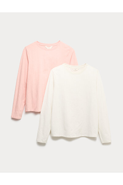 Marks & Spencer 2’li Pure Cotton Uzun Kollu Pijama Üstü