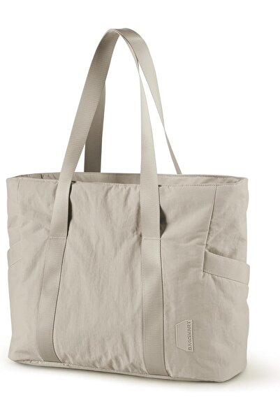 BAGSMART Large Women's Tote Bag with Top Handle and Buckle for Yoga Mat, Gym, Work, School