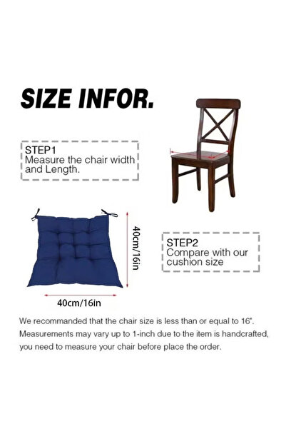Generic Chair Cushion with Straps, Square Floor Seat Cushion, Solid Thickened Comfortable Quilted Cushion