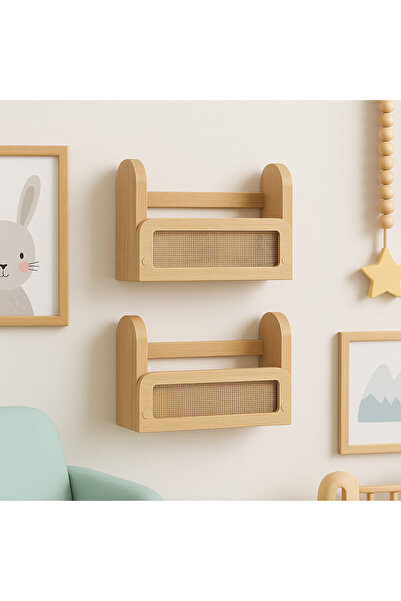 AYKOL MOBİLYA (2ADET) İSKANDİNAV TARZI DUVAR RAFI BEBEK ODASI KİTAPLIK