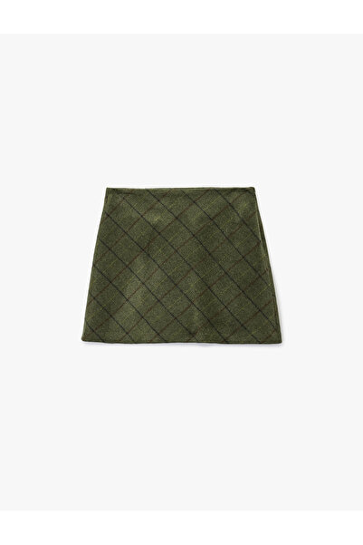 Koton A-Line Checkered Winter Mini Skirt