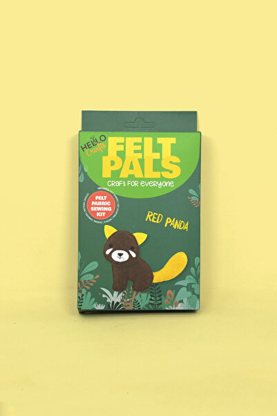 Hello مجموعة خياطة الفيلت باندا الأحمر باللغتين التركية والإنجليزية (فيلت بال...