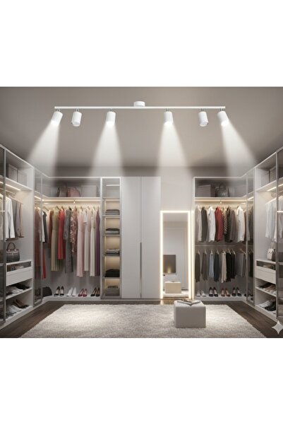 demet habek mylights GU10 Altılı 6 lı Hareketli Başlık 150 cm Beyaz Modern Le...