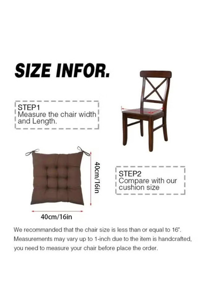 Generic Chair Cushion with Straps, Square Floor Seat Cushion, Solid Thickened Comfortable Quilted Cushion