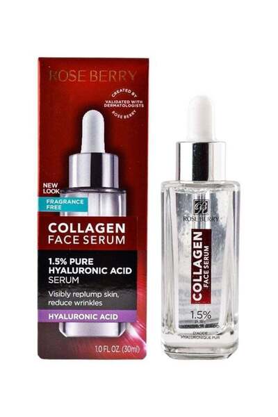 ROSE BERRYY سيروم الوجه بالكولاجين والتوت الوردي مع حمض الهيالورونيك النقي - 30 مل