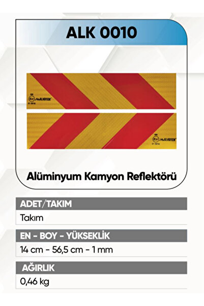 ALKOTEK Truck Rear Sign Reflector Aluminum Rr