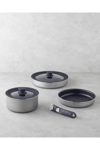 English Home Clickease 6 Piece Premium Cookware Set 20-24-26 cm Gray