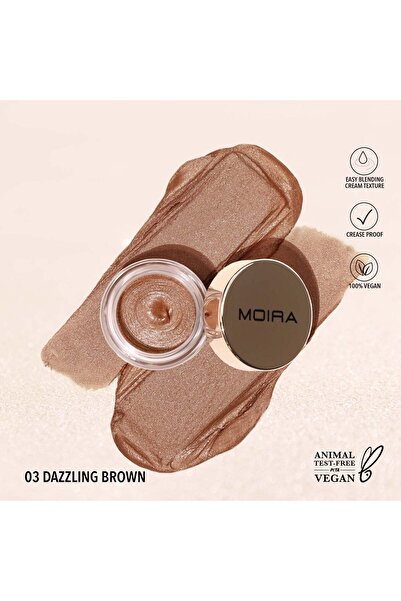 MOİRA Everlust Shimmer Cream Shadow (003, Dazzling Brown)