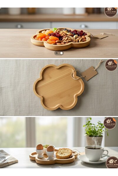 WARDY Ayyesa Home 6 Adet 20 cm Bambu Bulut/Çiçek Sunumluk | Kahve Yanı, Kuruy...
